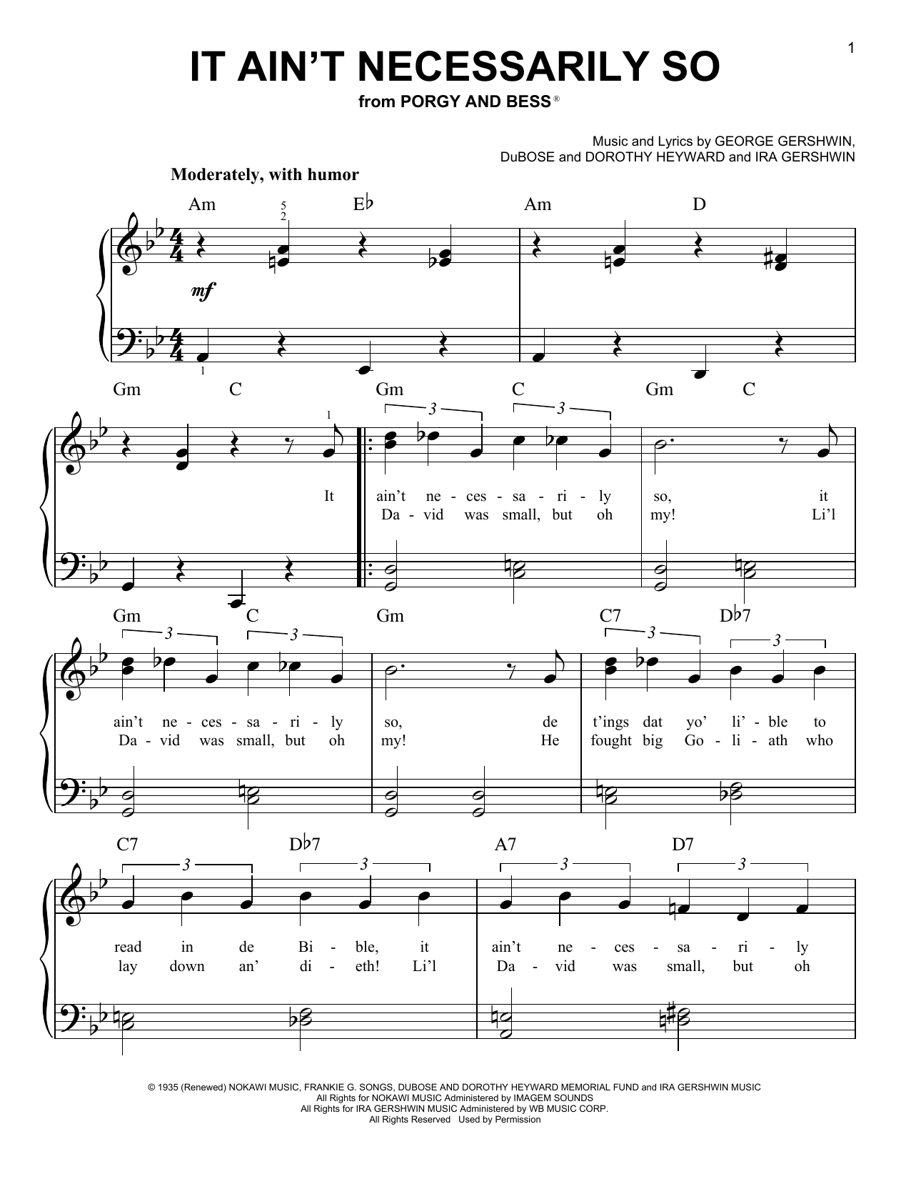Preview Sammy Cahn It Ain't Necessarily So Jazz sheet music, notes and chords for Piano, SKU: 17446 sheet music, piano notes, chords, guitar tabs, score, transpose, transcribe, how to play, guide, download, learn, tutorial, progression, song, artist, awards, billboard, mtv, vh1, tour, single, album, release