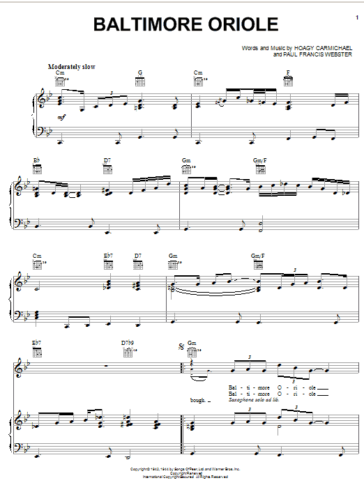 Preview George Harrison Baltimore Oriole Jazz sheet music, notes and chords for Piano, Vocal & Guitar (Right-Hand Melody), SKU: 51603 sheet music, piano notes, chords, guitar tabs, score, transpose, transcribe, how to play, guide, download, learn, tutorial, progression, song, artist, awards, billboard, mtv, vh1, tour, single, album, release