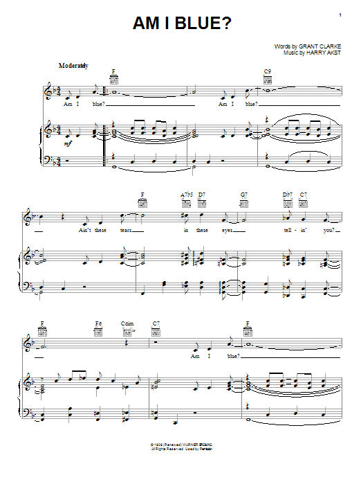 Preview George Strait Am I Blue? Jazz sheet music, notes and chords for Real Book – Melody & Chords, SKU: 460222 Download George Strait Am I Blue? sheet music and printable PDF score & Jazz music notes