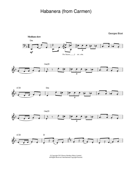 Preview Georges Bizet Habanera (from Carmen) Classical sheet music, notes and chords for Alto Saxophone, SKU: 114527 sheet music, piano notes, chords, guitar tabs, score, transpose, transcribe, how to play, guide, download, learn, tutorial, progression, song, artist, awards, billboard, mtv, vh1, tour, single, album, release