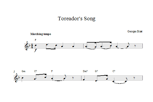 Download Georges Bizet Toreador's Song (from Carmen) sheet music and printable PDF score & Classical music notes