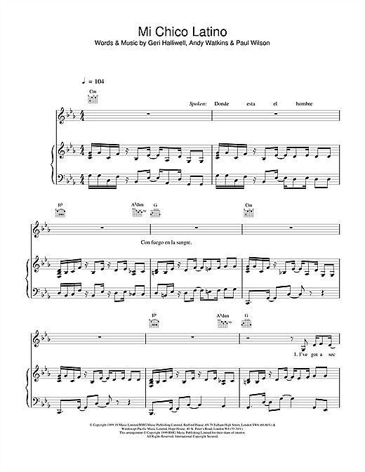 Preview Geri Halliwell Mi Chico Latino Pop sheet music, notes and chords for Clarinet, SKU: 108184 sheet music, piano notes, chords, guitar tabs, score, transpose, transcribe, how to play, guide, download, learn, tutorial, progression, song, artist, awards, billboard, mtv, vh1, tour, single, album, release
