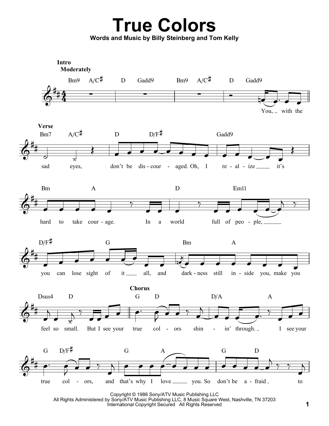 Glee Cast featuring Jenna Ushkowitz True Colors Sheet Music & Chords for Voice - Download or Print PDF