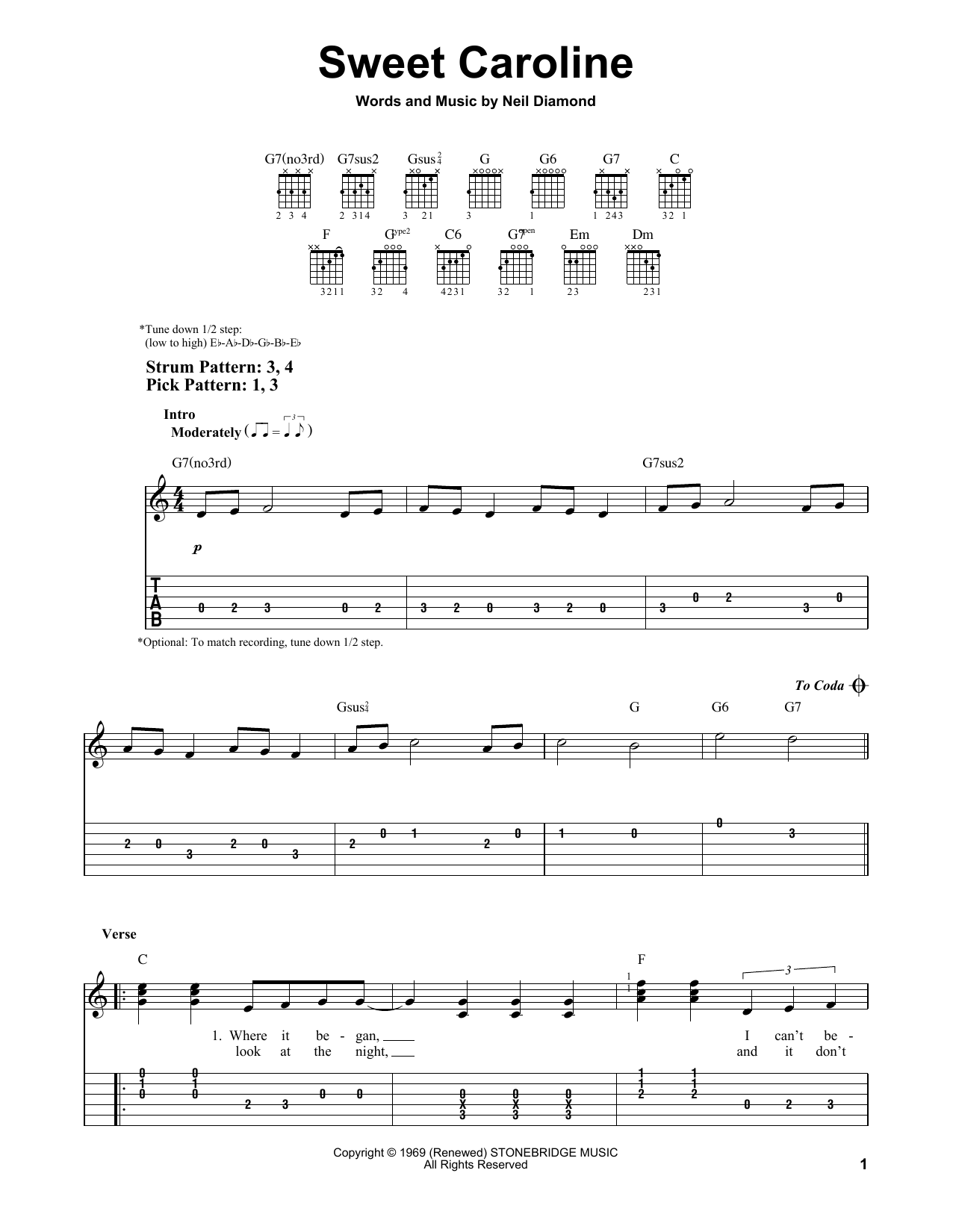Download Glee Cast Sweet Caroline sheet music and printable PDF score & Rock music notes