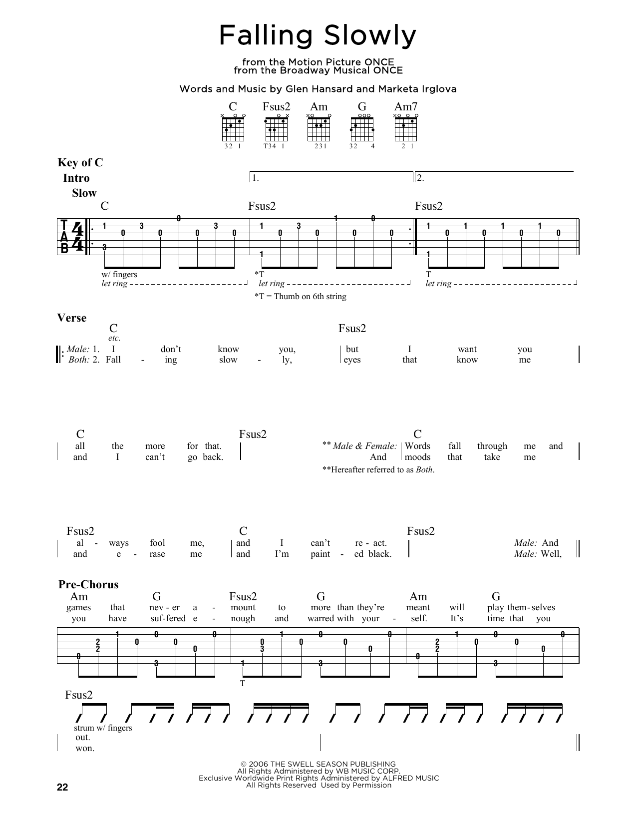 Preview Glen Hansard Falling Slowly Film and TV sheet music, notes and chords for Ukulele, SKU: 254384 sheet music, piano notes, chords, guitar tabs, score, transpose, transcribe, how to play, guide, download, learn, tutorial, progression, song, artist, awards, billboard, mtv, vh1, tour, single, album, release