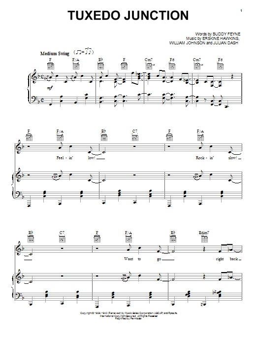 Download Glenn Miller Tuxedo Junction sheet music and printable PDF score & Pop music notes