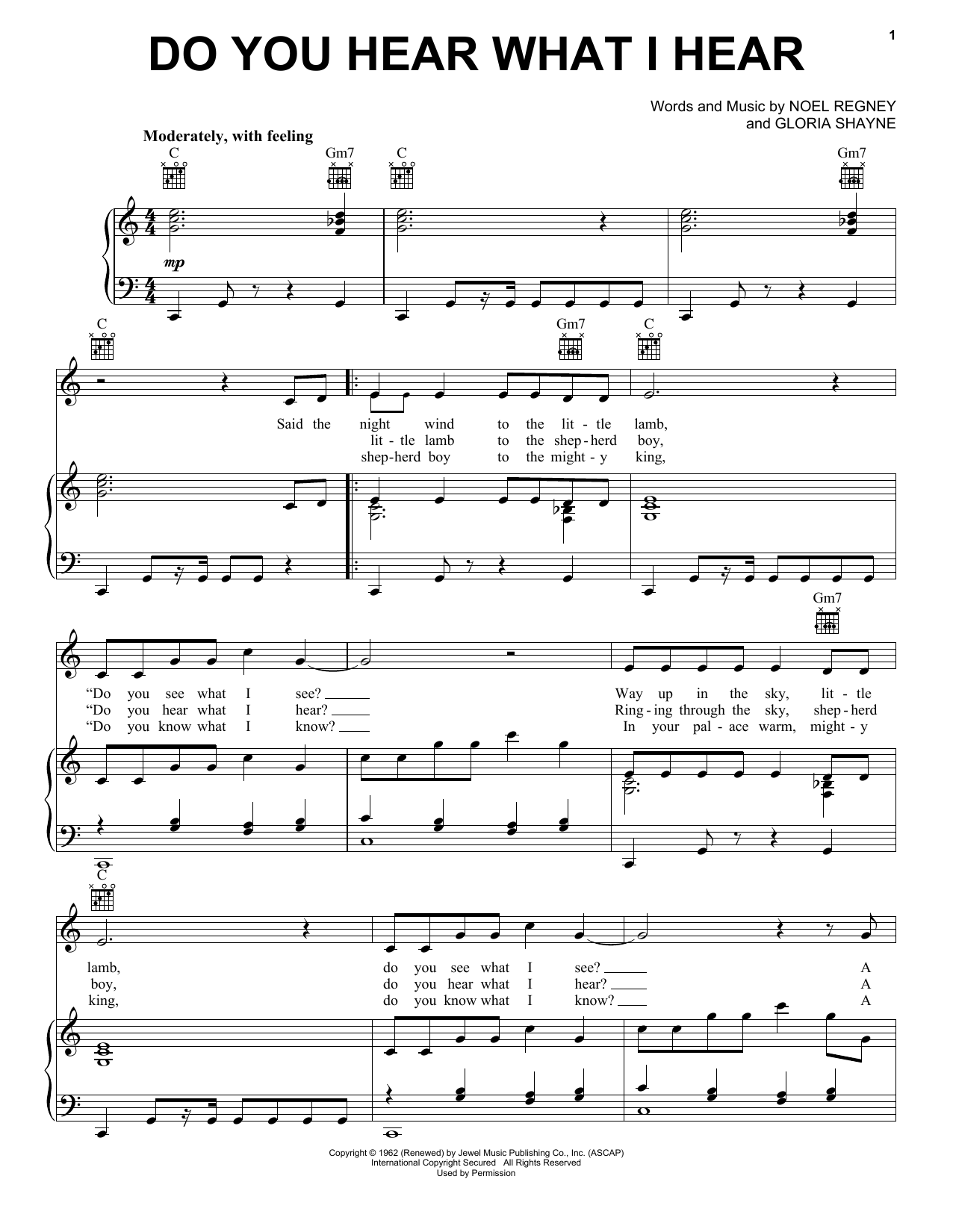 Download Gloria Shayne Do You Hear What I Hear sheet music and printable PDF score & Children music notes