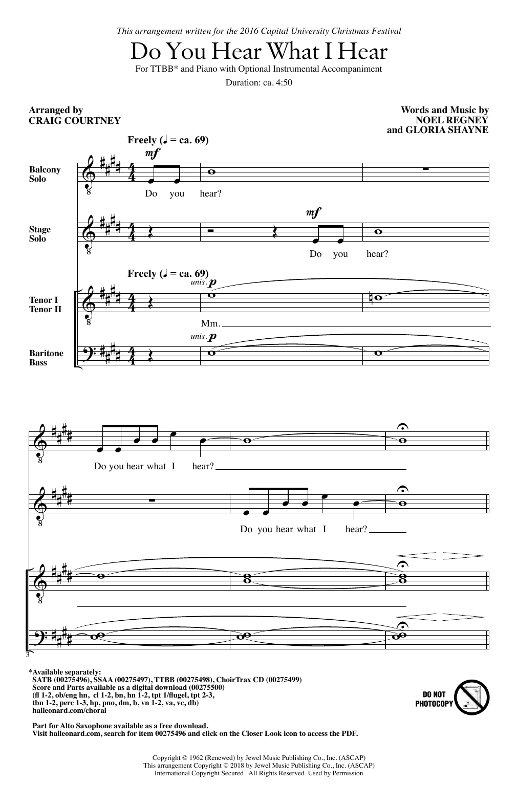 Preview Gloria Shayne Do You Hear What I Hear (arr. Craig Courtney) Christmas sheet music, notes and chords for SSAA, SKU: 254919 sheet music, piano notes, chords, guitar tabs, score, transpose, transcribe, how to play, guide, download, learn, tutorial, progression, song, artist, awards, billboard, mtv, vh1, tour, single, album, release