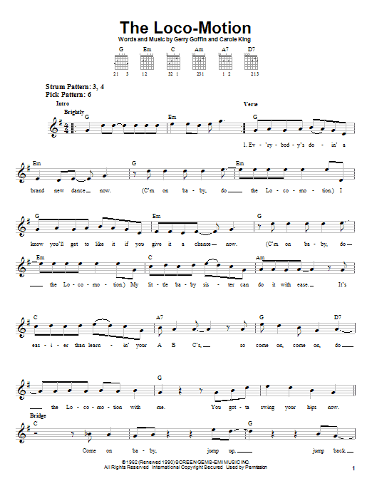 Download Grand Funk Railroad The Loco-Motion sheet music and printable PDF score & Pop music notes