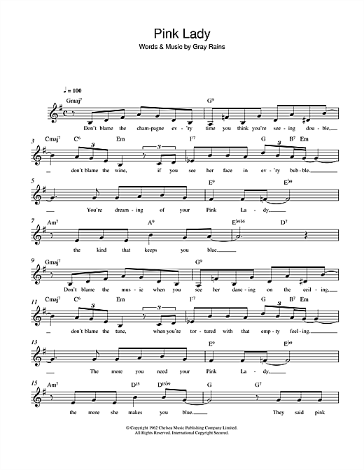 Preview Gray Rains Pink Lady Easy Listening sheet music, notes and chords for Melody Line, Lyrics & Chords, SKU: 108169 sheet music, piano notes, chords, guitar tabs, score, transpose, transcribe, how to play, guide, download, learn, tutorial, progression, song, artist, awards, billboard, mtv, vh1, tour, single, album, release