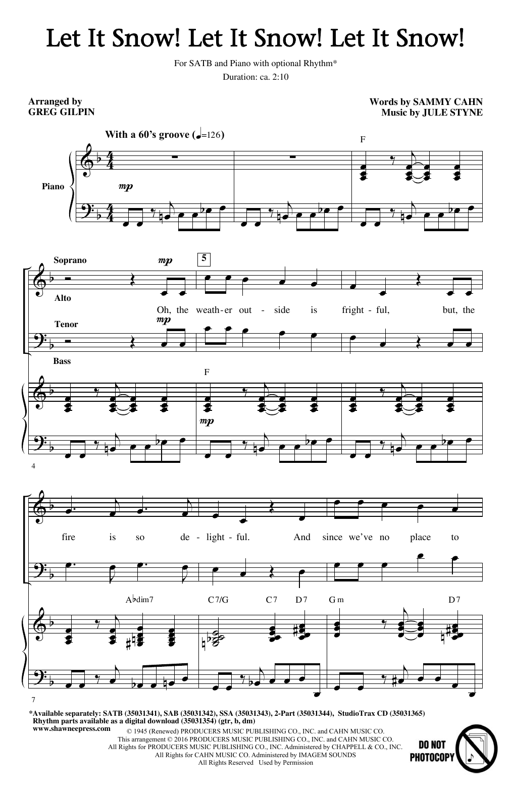 Let It Snow Let It Snow Let It Snow Sheet Music Notes Greg