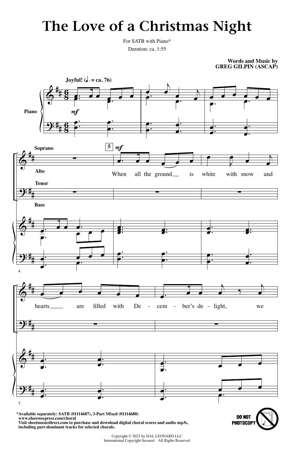 greg-gilpin-the-love-of-a-christmas-night-sheet-music-download
