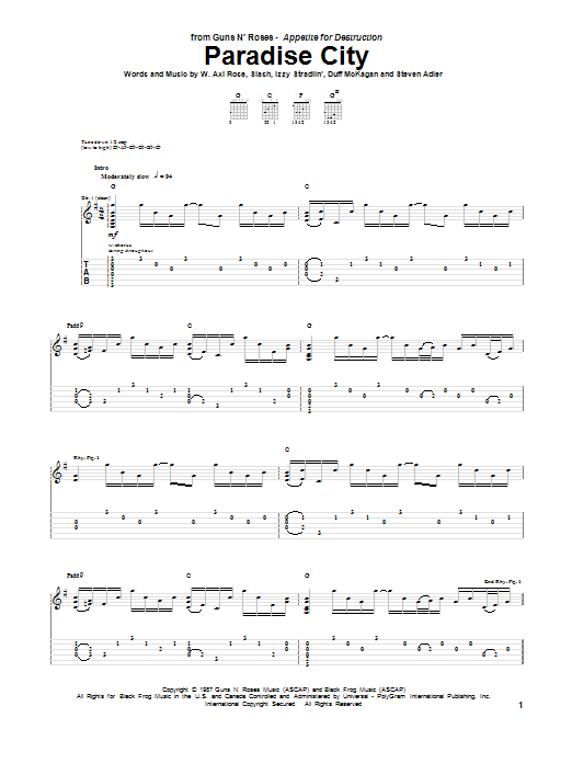 Guns N Roses Paradise City Sheet Music Download Printable Pop Pdf Score How To Play On Guitar Tab Single Guitar Sku Guns N Roses Paradise City Sheet Music Download Printable Pop Pdf Score How To Play On Guitar Tab Single Guitar Sku