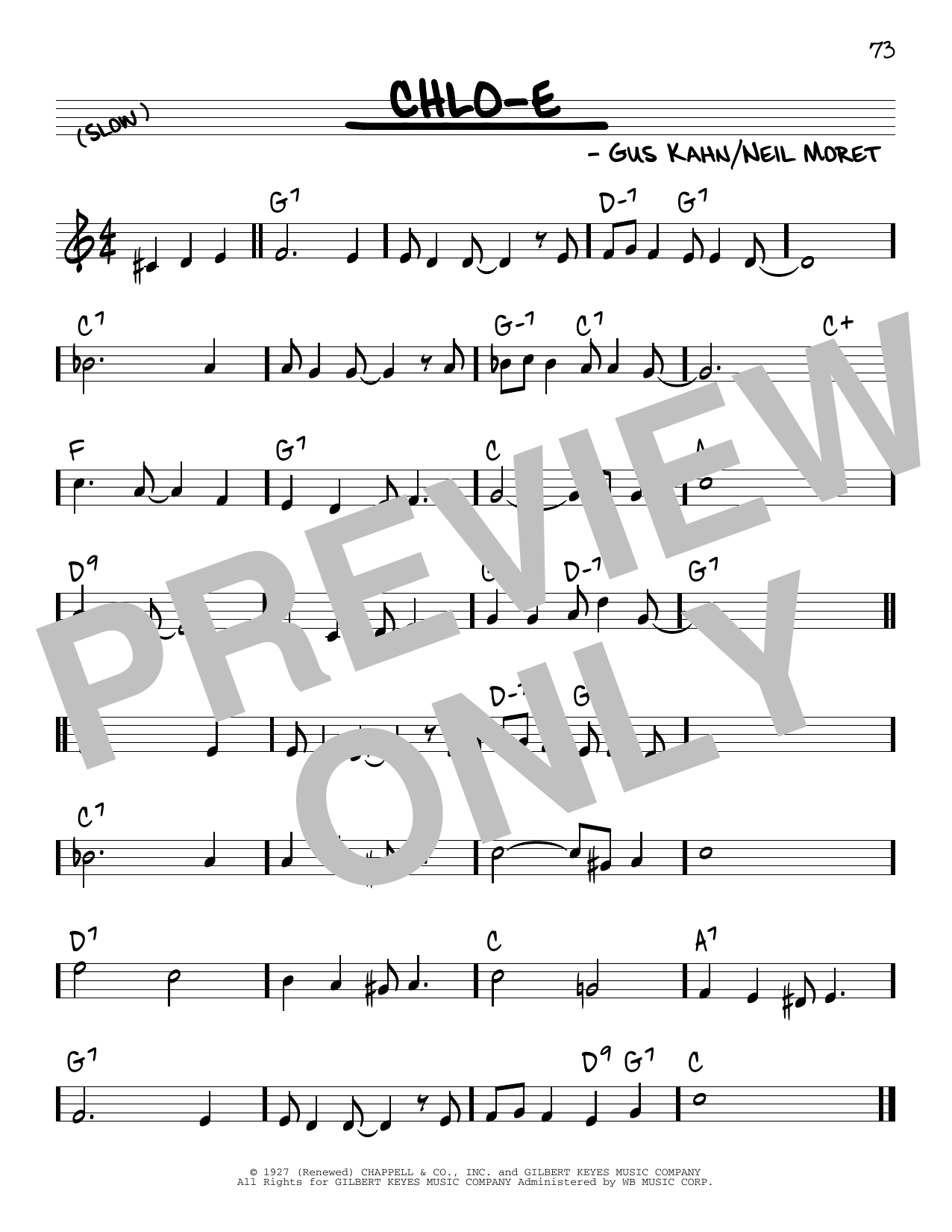 Download Gus Kahn Chlo-e sheet music and printable PDF score & Jazz music notes