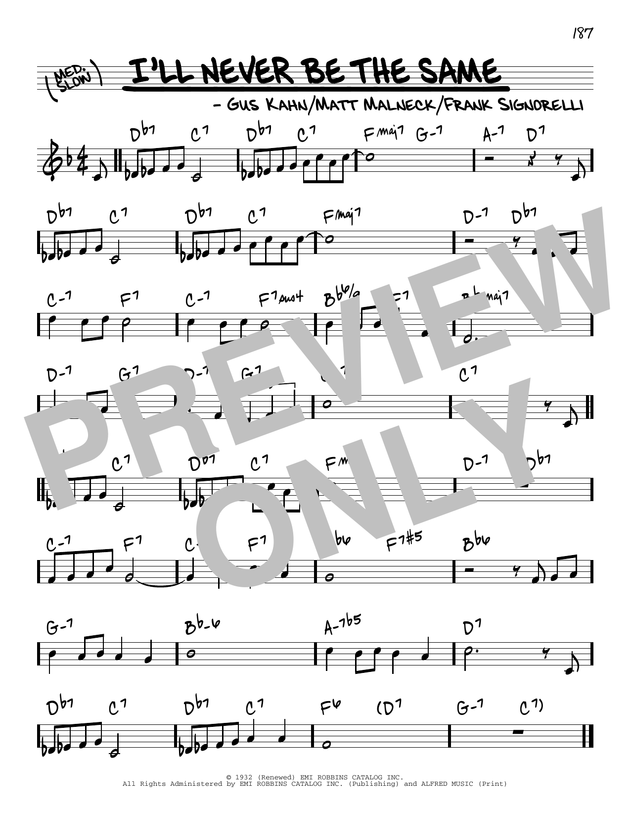 Download Gus Kahn I'll Never Be The Same sheet music and printable PDF score & Jazz music notes