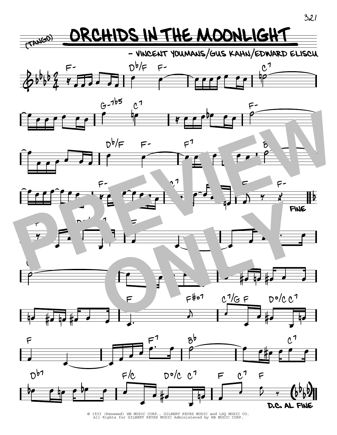 Download Gus Kahn Orchids In The Moonlight sheet music and printable PDF score & Jazz music notes