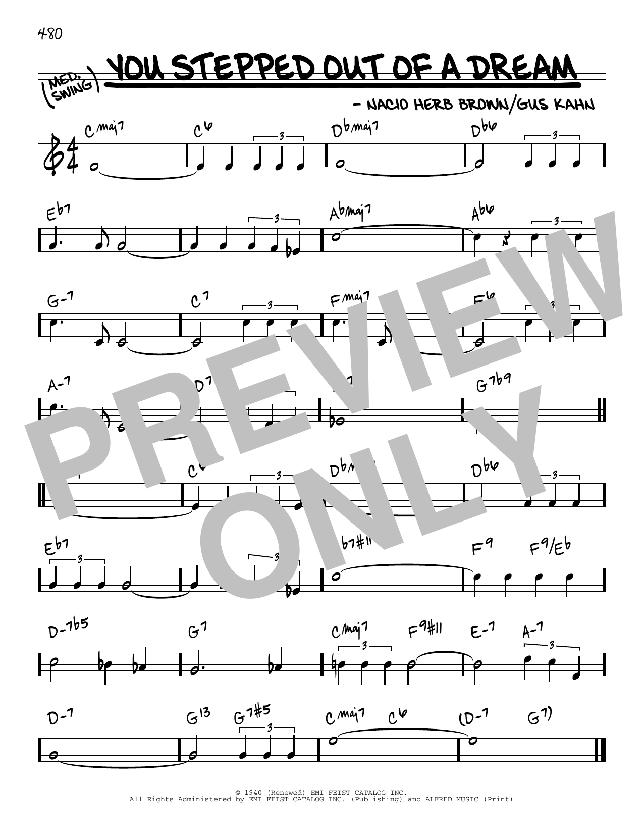 Download Gus Kahn You Stepped Out Of A Dream sheet music and printable PDF score & Jazz music notes