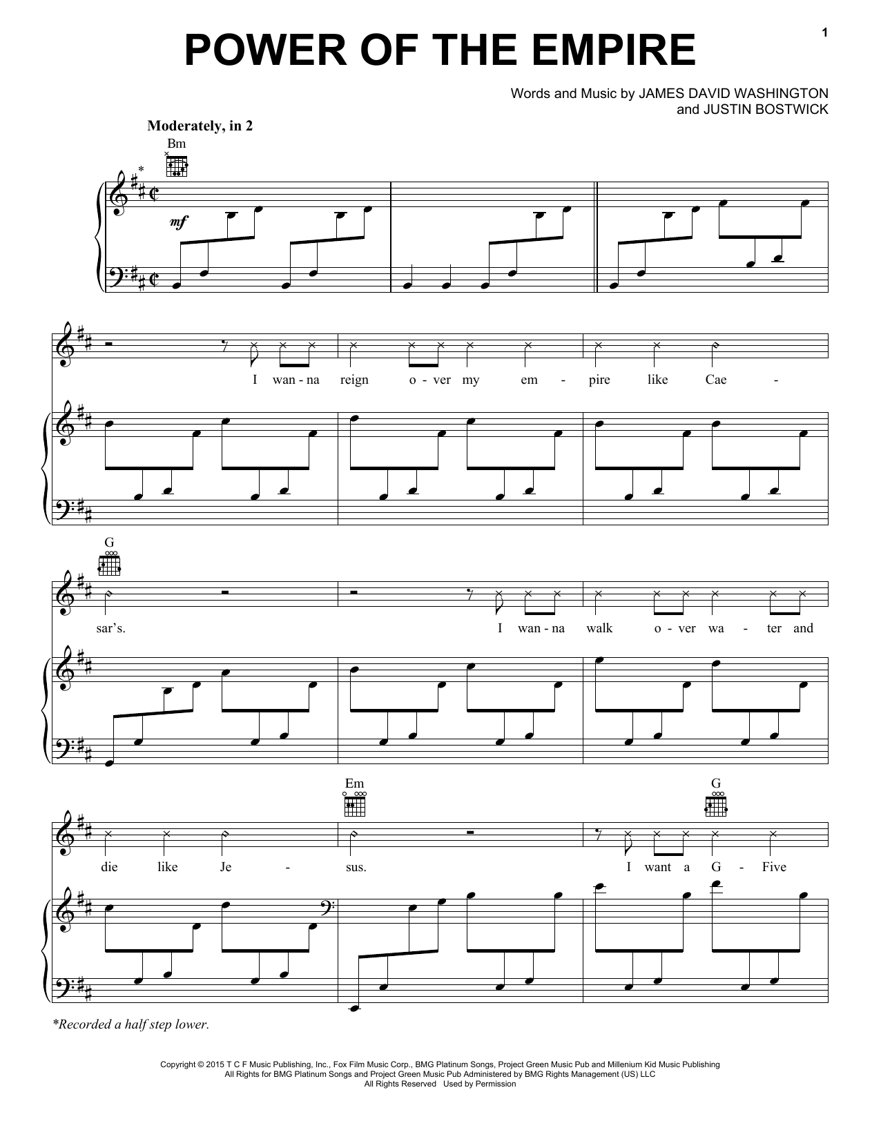 Preview Empire Cast Power Of The Empire (feat. Yazz) Pop sheet music, notes and chords for Piano, Vocal & Guitar (Right-Hand Melody), SKU: 160132 sheet music, piano notes, chords, guitar tabs, score, transpose, transcribe, how to play, guide, download, learn, tutorial, progression, song, artist, awards, billboard, mtv, vh1, tour, single, album, release