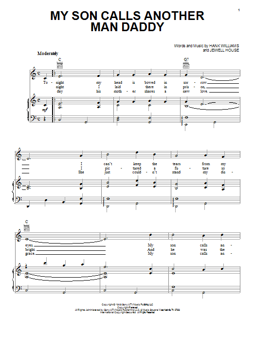 Preview Hank Williams My Son Calls Another Man Daddy Country sheet music, notes and chords for Lyrics & Chords, SKU: 78931 Download Hank Williams My Son Calls Another Man Daddy sheet music and printable PDF score & Country music notes