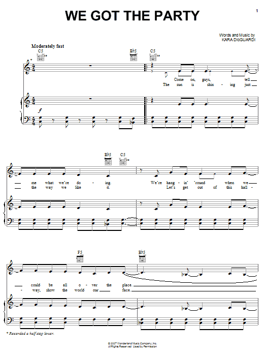 Preview Hannah Montana We Got The Party Pop sheet music, notes and chords for Easy Piano, SKU: 63385 Download Hannah Montana We Got The Party sheet music and printable PDF score & Pop music notes