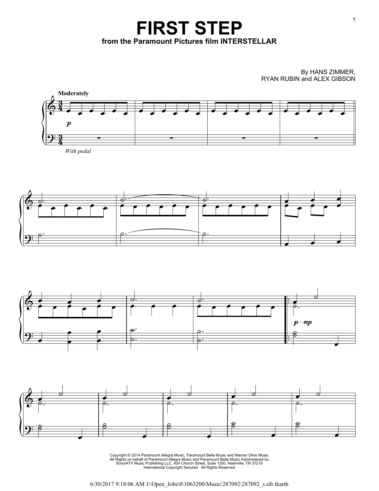 Preview Hans Zimmer First Step (from Interstellar) Pop sheet music, notes and chords for Piano, SKU: 185932 sheet music, piano notes, chords, guitar tabs, score, transpose, transcribe, how to play, guide, download, learn, tutorial, progression, song, artist, awards, billboard, mtv, vh1, tour, single, album, release