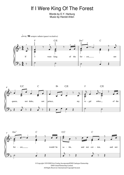 Preview Harold Arlen If I Were The King Of The Forest Musicals sheet music, notes and chords for Ukulele, SKU: 121477 sheet music, piano notes, chords, guitar tabs, score, transpose, transcribe, how to play, guide, download, learn, tutorial, progression, song, artist, awards, billboard, mtv, vh1, tour, single, album, release