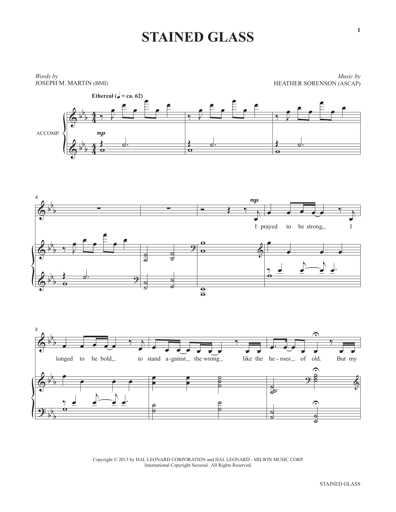 Heather Sorenson and Joseph M. Martin Stained Glass (from My Alleluia: Vocal Solos for Worship) Sheet Music & Chords for Piano & Vocal - Download or Print PDF
