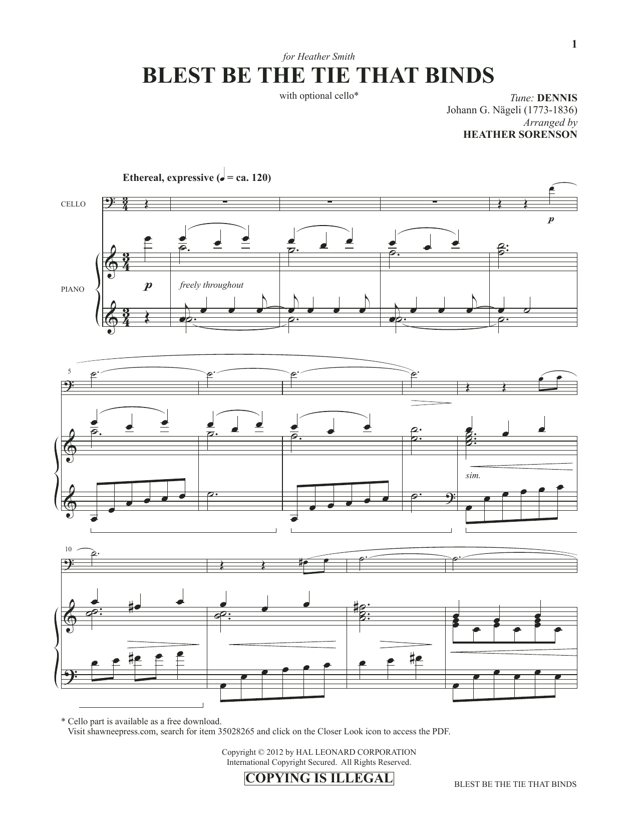 Download Heather Sorenson Blest Be The Tie That Binds (from Images: Sacred Piano Reflections) sheet music and printable PDF score & Sacred music notes