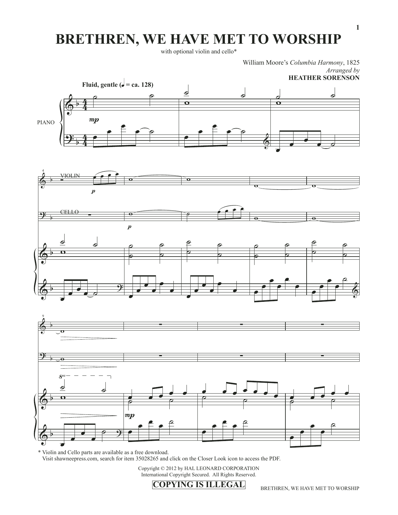 Download Heather Sorenson Brethren, We Have Met To Worship (from Images: Sacred Piano Reflections) sheet music and printable PDF score & Sacred music notes