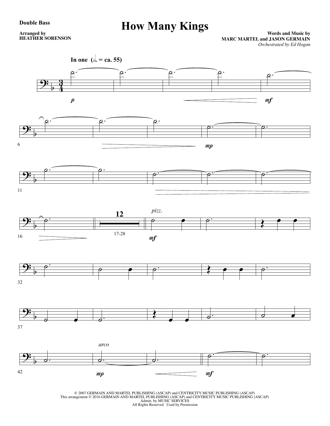 Download Heather Sorenson How Many Kings - Double Bass sheet music and printable PDF score & Christian music notes