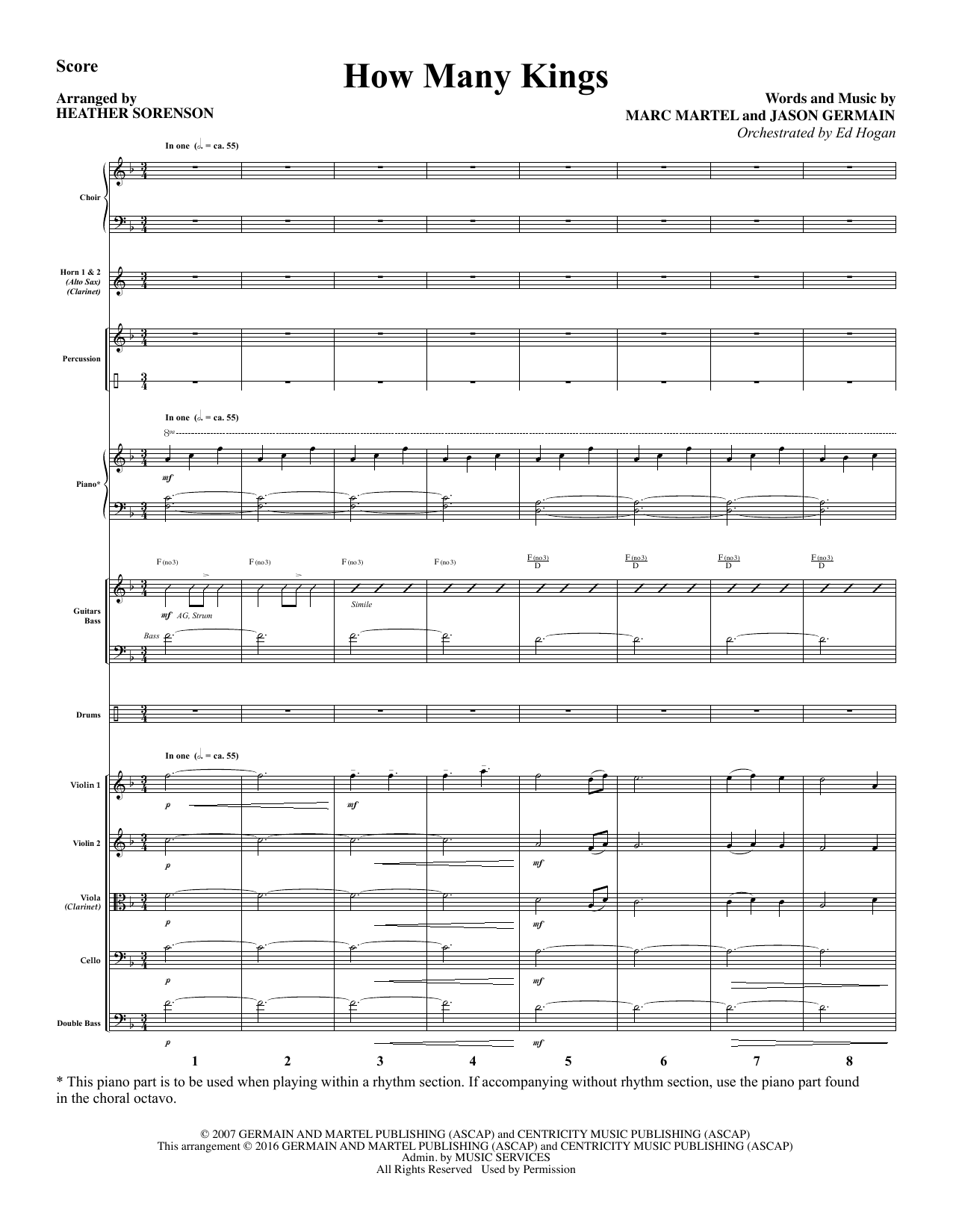 Download Heather Sorenson How Many Kings - Full Score sheet music and printable PDF score & Christian music notes