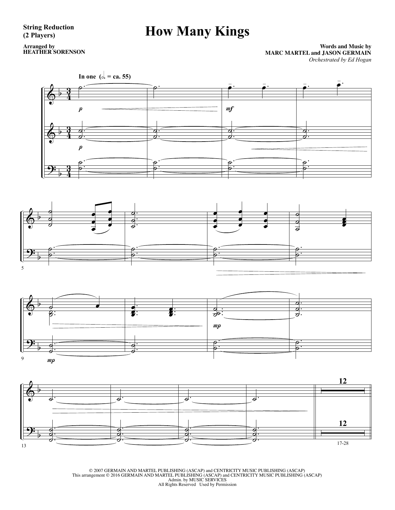 Download Heather Sorenson How Many Kings - Keyboard String Reduction sheet music and printable PDF score & Christian music notes