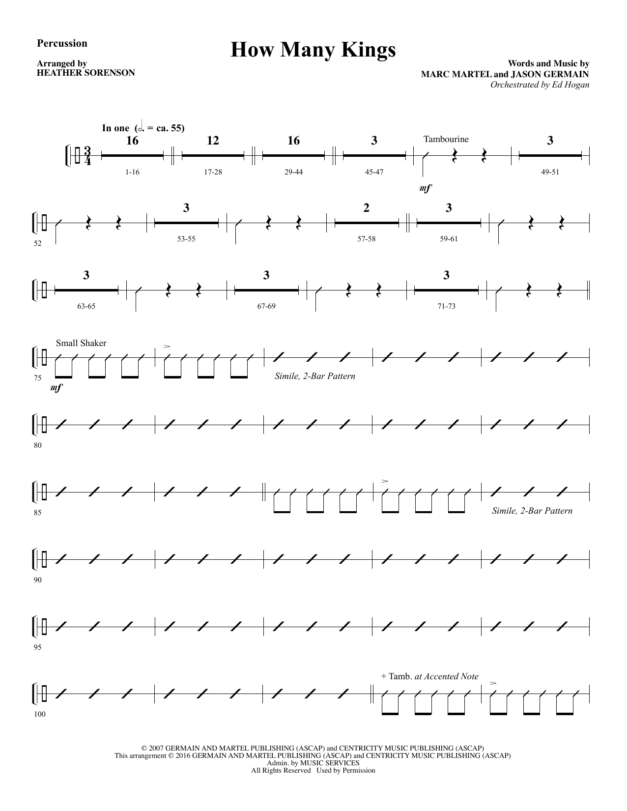 Download Heather Sorenson How Many Kings - Percussion sheet music and printable PDF score & Christian music notes