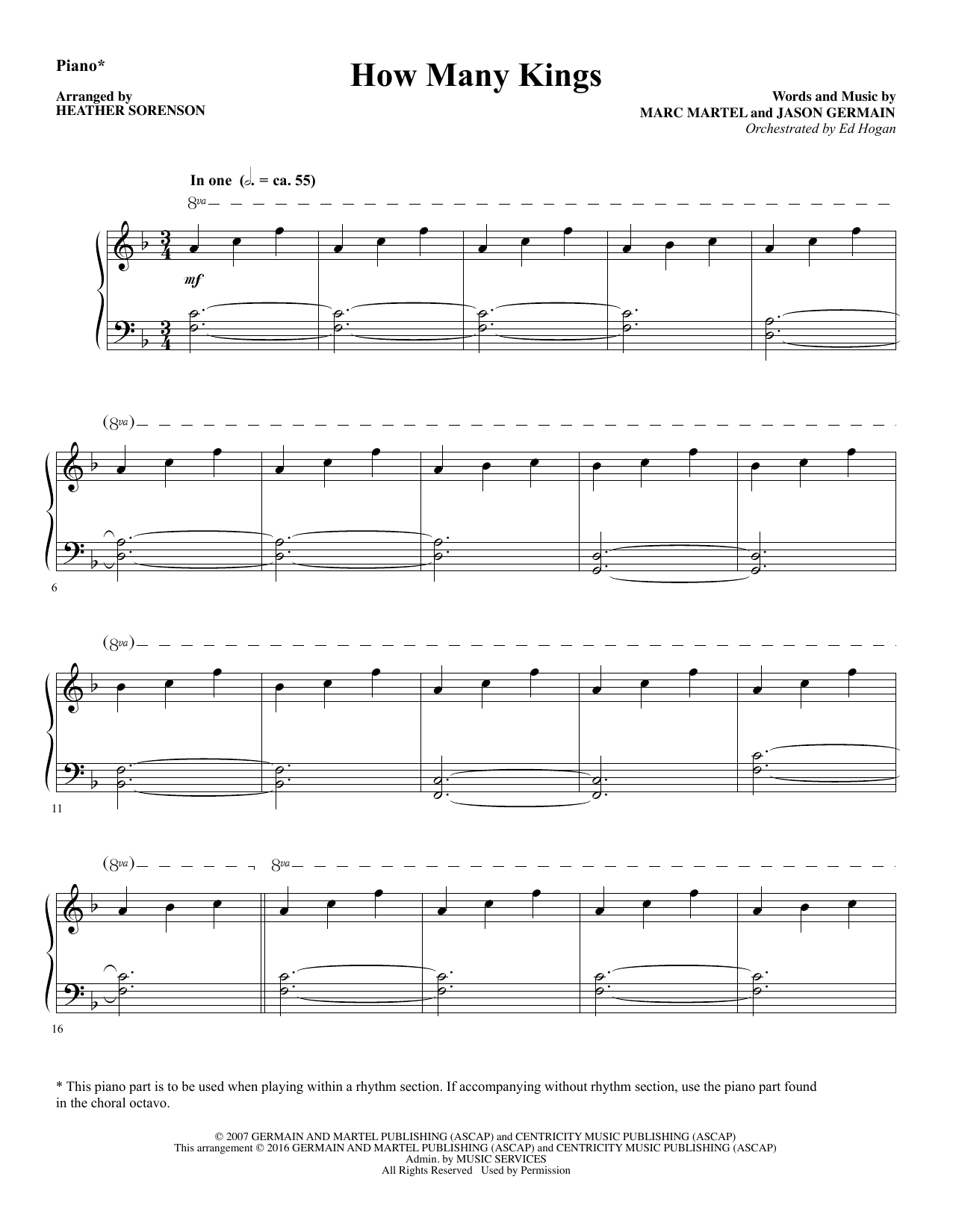 Download Heather Sorenson How Many Kings - Piano sheet music and printable PDF score & Christian music notes