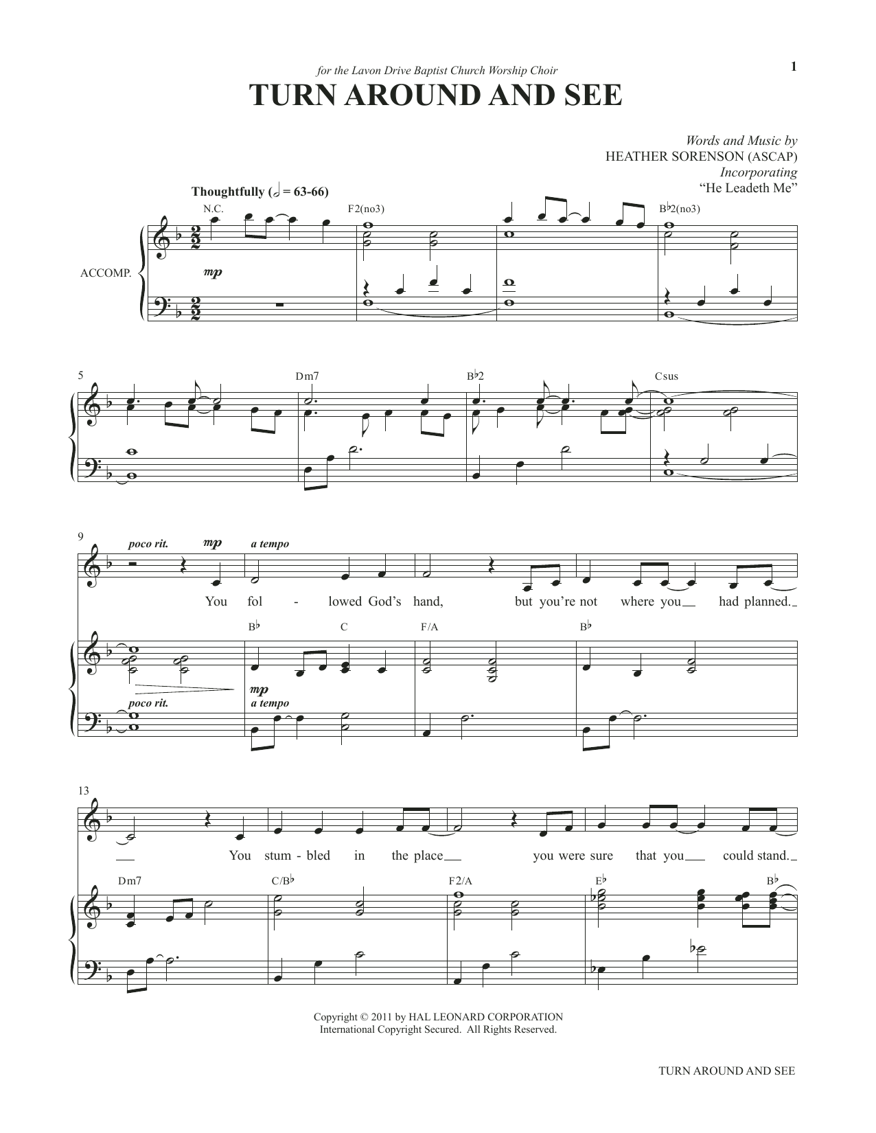 Download Heather Sorenson Turn Around And See (from My Alleluia: Vocal Solos for Worship) sheet music and printable PDF score & Christian music notes