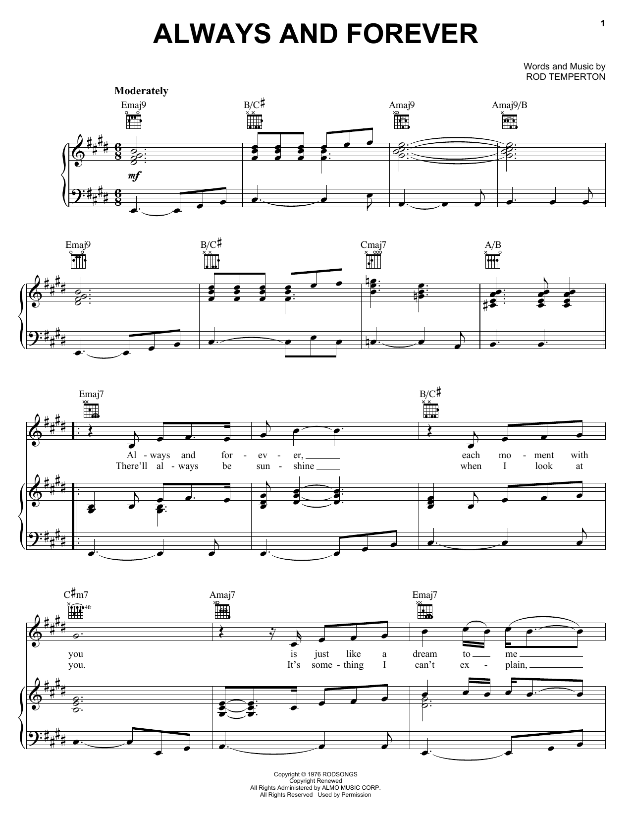Preview Heatwave Always And Forever Folk sheet music, notes and chords for Lyrics & Chords, SKU: 82182 sheet music, piano notes, chords, guitar tabs, score, transpose, transcribe, how to play, guide, download, learn, tutorial, progression, song, artist, awards, billboard, mtv, vh1, tour, single, album, release