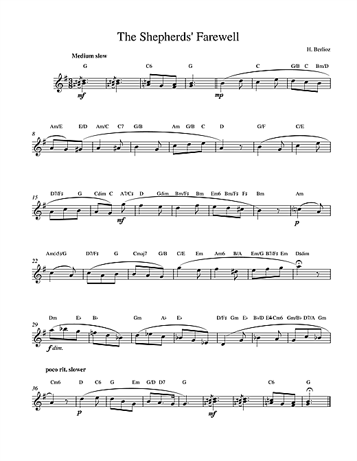 Preview Hector Berlioz The Shepherds Farewell Classical sheet music, notes and chords for Melody Line & Chords, SKU: 14193 sheet music, piano notes, chords, guitar tabs, score, transpose, transcribe, how to play, guide, download, learn, tutorial, progression, song, artist, awards, billboard, mtv, vh1, tour, single, album, release