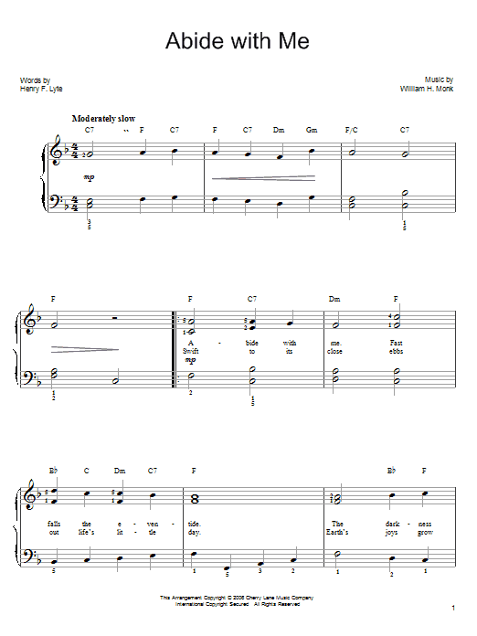 Preview Henry F. Lyte Abide With Me Hymn sheet music, notes and chords for Piano Duet, SKU: 63053 sheet music, piano notes, chords, guitar tabs, score, transpose, transcribe, how to play, guide, download, learn, tutorial, progression, song, artist, awards, billboard, mtv, vh1, tour, single, album, release