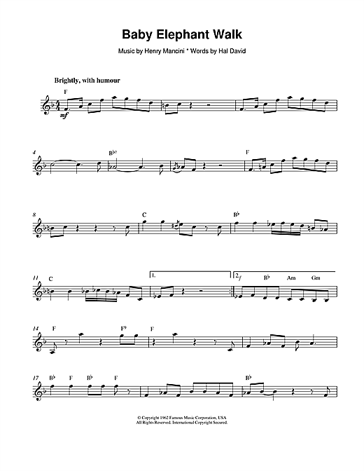 Preview Henry Mancini Baby Elephant Walk Film/TV sheet music, notes and chords for Trumpet Duet, SKU: 408141 sheet music, piano notes, chords, guitar tabs, score, transpose, transcribe, how to play, guide, download, learn, tutorial, progression, song, artist, awards, billboard, mtv, vh1, tour, single, album, release