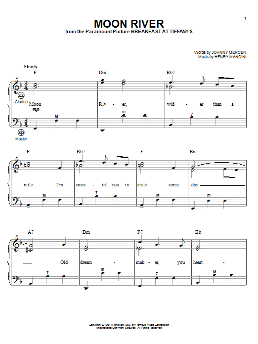 Preview Henry Mancini Moon River Folk sheet music, notes and chords for Piano Duet, SKU: 63007 sheet music, piano notes, chords, guitar tabs, score, transpose, transcribe, how to play, guide, download, learn, tutorial, progression, song, artist, awards, billboard, mtv, vh1, tour, single, album, release