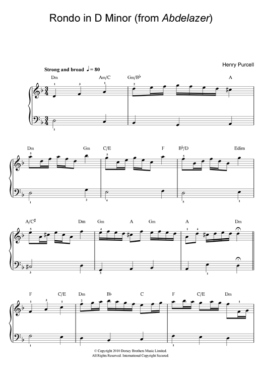Preview Henry Purcell Rondo in D Minor (from Abdelazer) Classical sheet music, notes and chords for Alto Saxophone, SKU: 114554 sheet music, piano notes, chords, guitar tabs, score, transpose, transcribe, how to play, guide, download, learn, tutorial, progression, song, artist, awards, billboard, mtv, vh1, tour, single, album, release