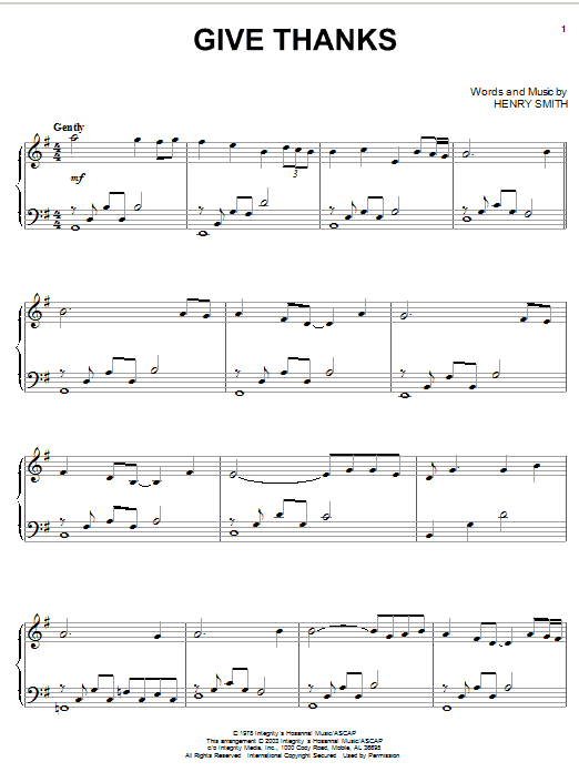 Preview Henry Smith Give Thanks Children sheet music, notes and chords for Piano (Big Notes), SKU: 58517 sheet music, piano notes, chords, guitar tabs, score, transpose, transcribe, how to play, guide, download, learn, tutorial, progression, song, artist, awards, billboard, mtv, vh1, tour, single, album, release