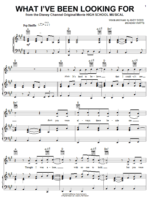 Preview High School Musical What I've Been Looking For Pop sheet music, notes and chords for Easy Guitar Tab, SKU: 62640 sheet music, piano notes, chords, guitar tabs, score, transpose, transcribe, how to play, guide, download, learn, tutorial, progression, song, artist, awards, billboard, mtv, vh1, tour, single, album, release