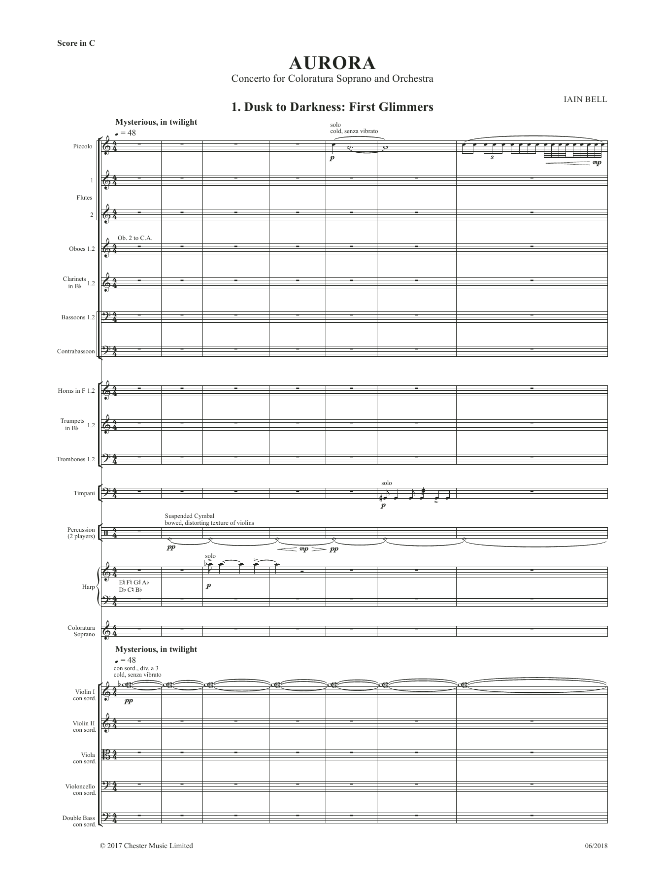 Iain Bell Aurora (Study score) Sheet Music & Chords for Vocal Solo - Download or Print PDF