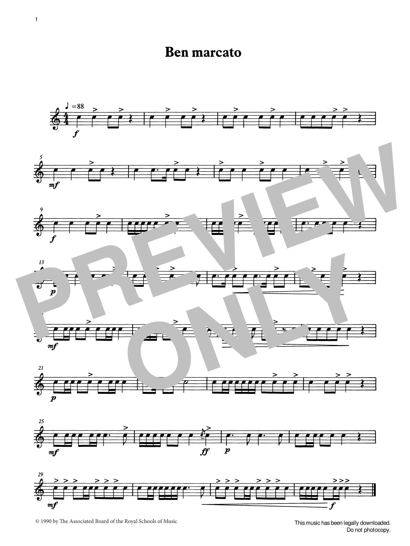 Ian Wright and Kevin Hathaway Ben marcato from Graded Music for Snare Drum, Book I Sheet Music & Chords for Percussion Solo - Download or Print PDF
