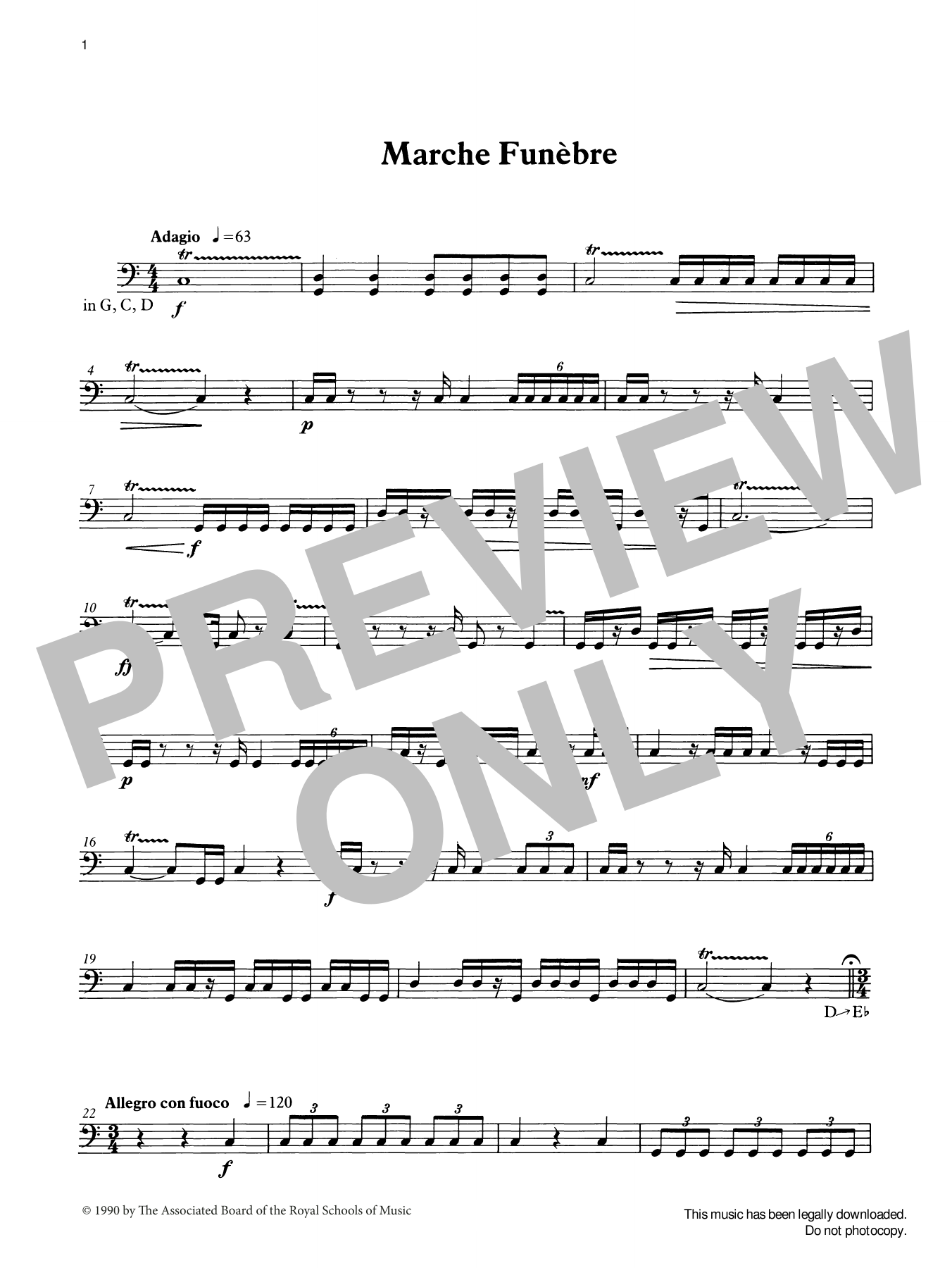 Ian Wright Marche Funèbre from Graded Music for Timpani, Book III Sheet Music & Chords for Percussion Solo - Download or Print PDF