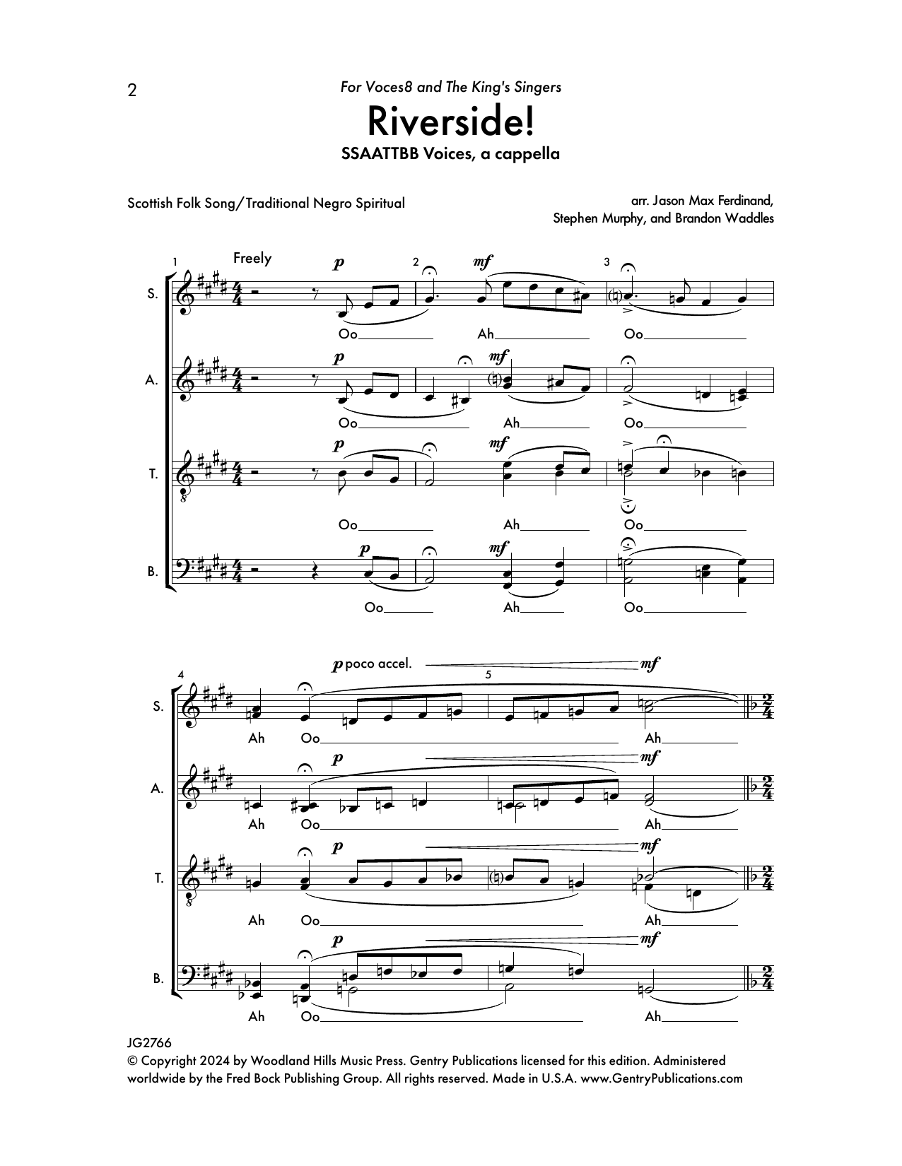 Jason Max Ferdinand, Stephen Murphy, and Brandon Waddles Riverside Sheet Music & Chords for Choir - Download or Print PDF