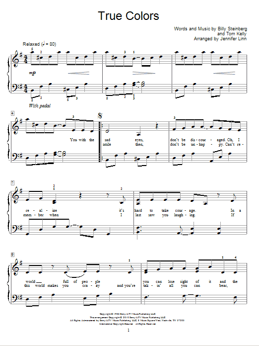 Jennifer Linn True Colors Sheet Music & Chords for Educational Piano - Download or Print PDF