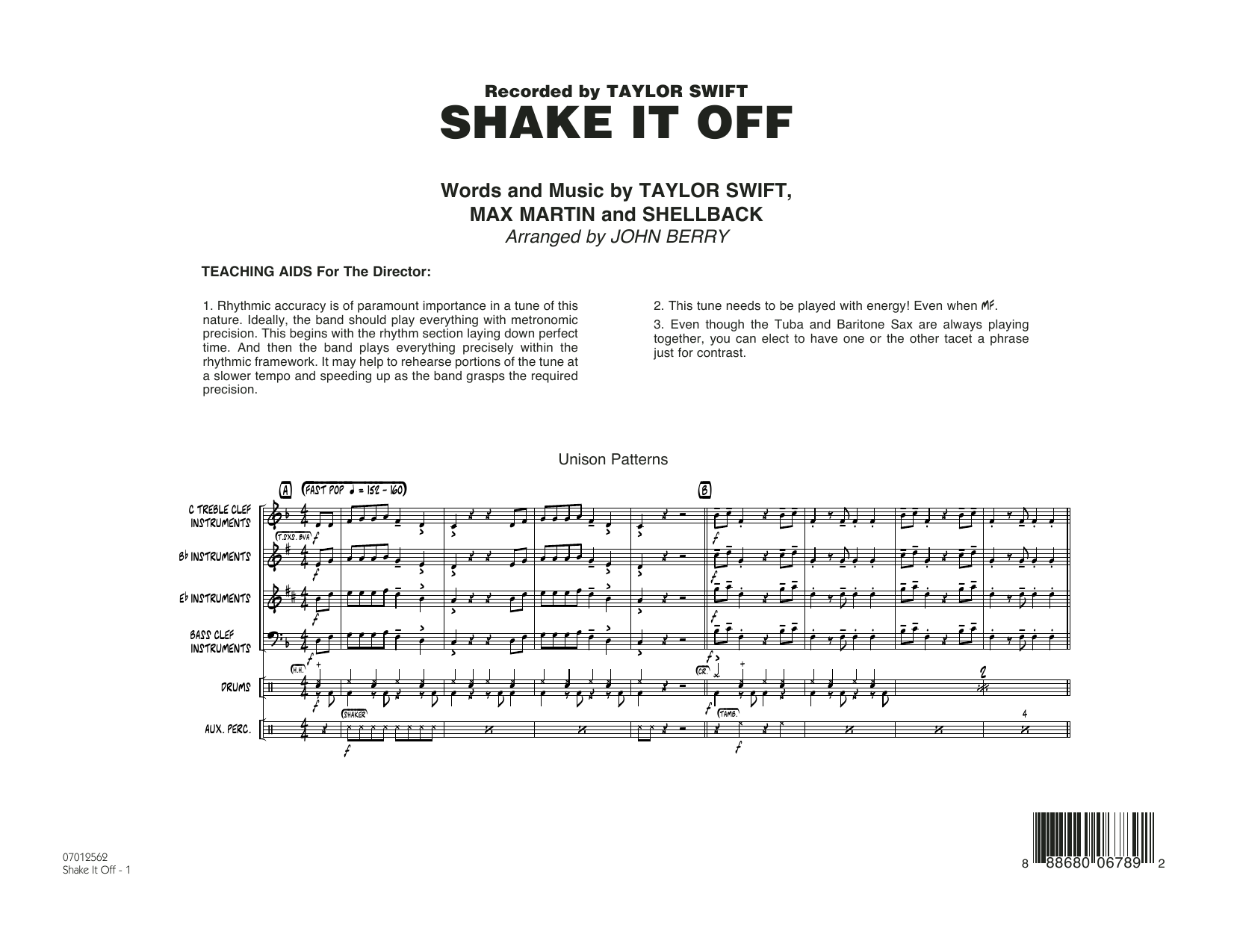John Berry Shake It Off - Conductor Score (Full Score) Sheet Music & Chords for Jazz Ensemble - Download or Print PDF