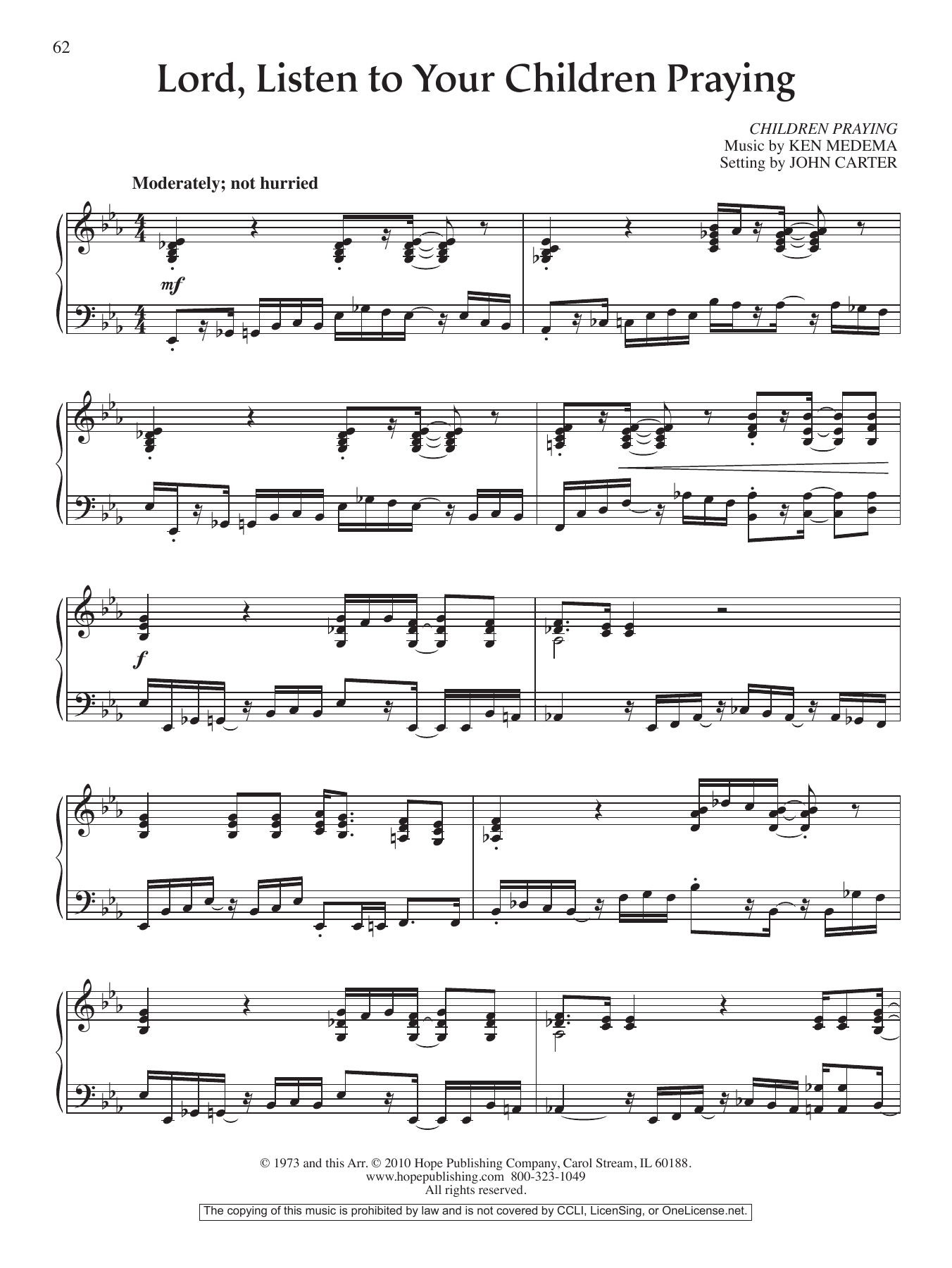 John Carter Lord, Listen to Your Children Praying Sheet Music & Chords for Piano Solo - Download or Print PDF